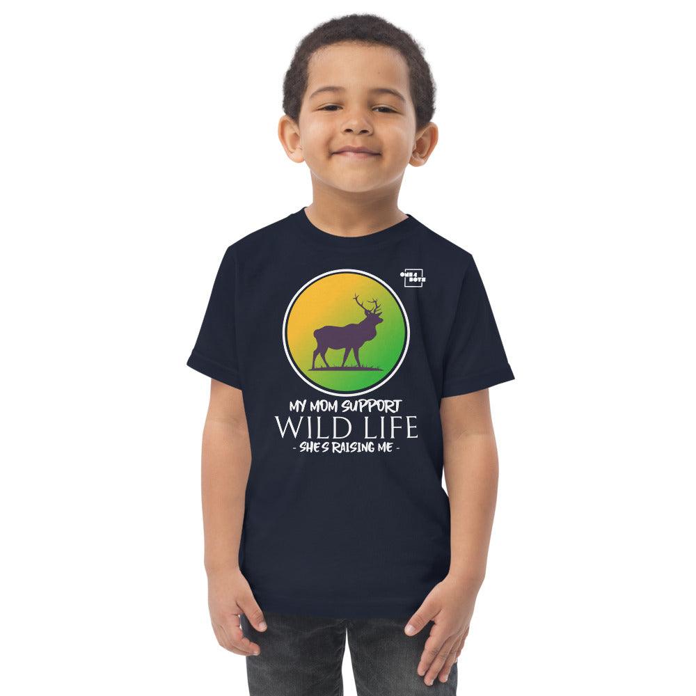 toddler jersey tee Wild Life Support Mom - One4Boys